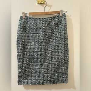Karl Lagerfeld Blue Tweed Pencil Skirt